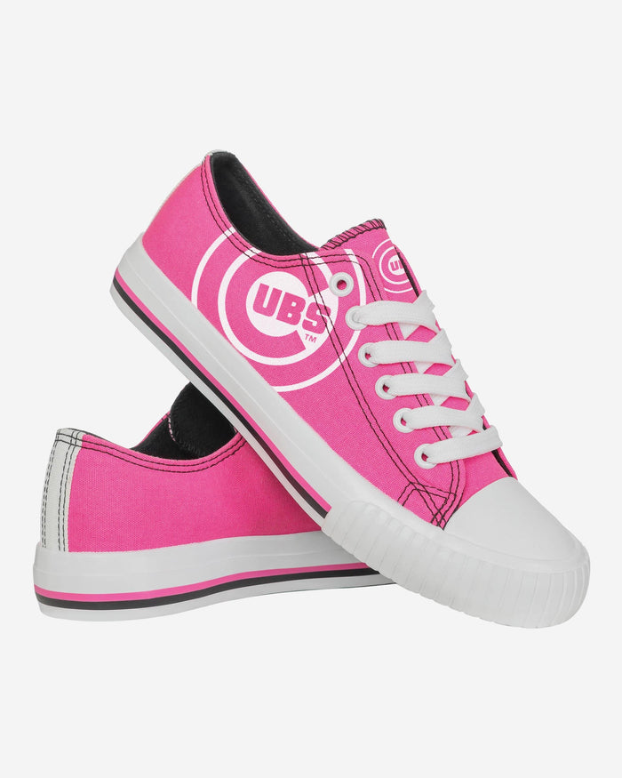 Chicago Cubs Womens Highlights Low Top Canvas Shoe FOCO - FOCO.com