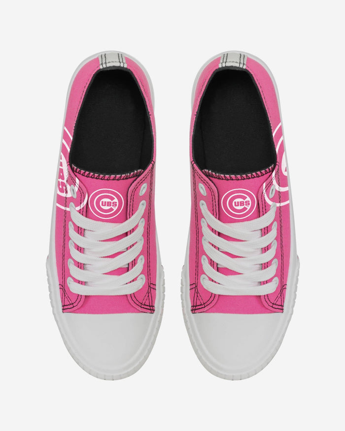 Chicago Cubs Womens Highlights Low Top Canvas Shoe FOCO - FOCO.com