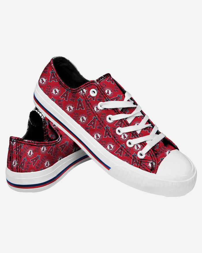 Los Angeles Angels Womens Low Top Repeat Print Canvas Shoe FOCO - FOCO.com