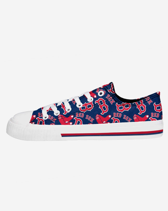 Boston Red Sox Womens Low Top Repeat Print Canvas Shoe FOCO - FOCO.com