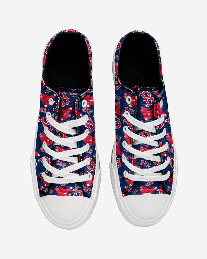 Boston Red Sox Womens Low Top Repeat Print Canvas Shoe FOCO - FOCO.com