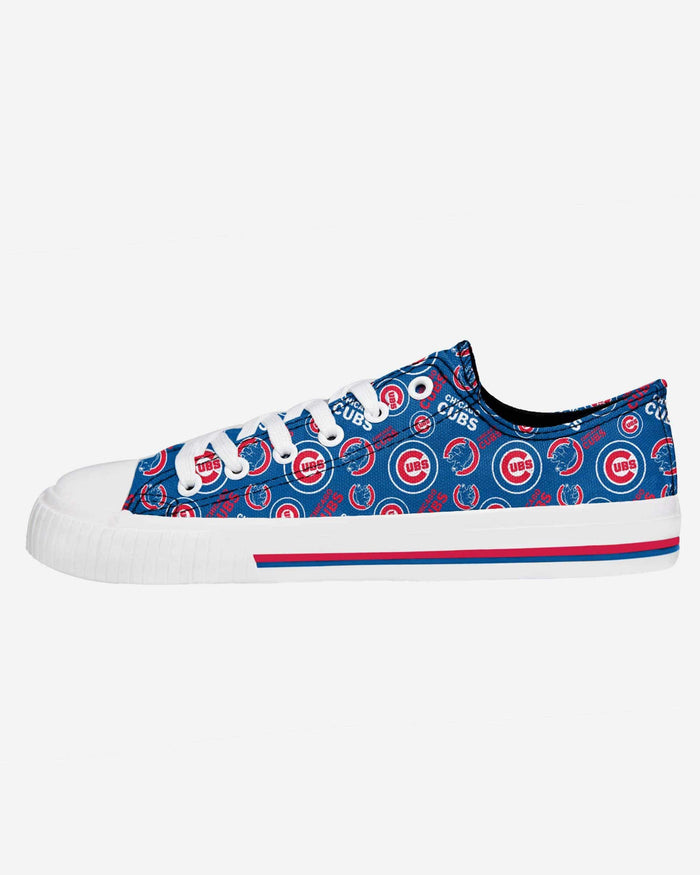 Chicago Cubs Womens Low Top Repeat Print Canvas Shoe FOCO - FOCO.com