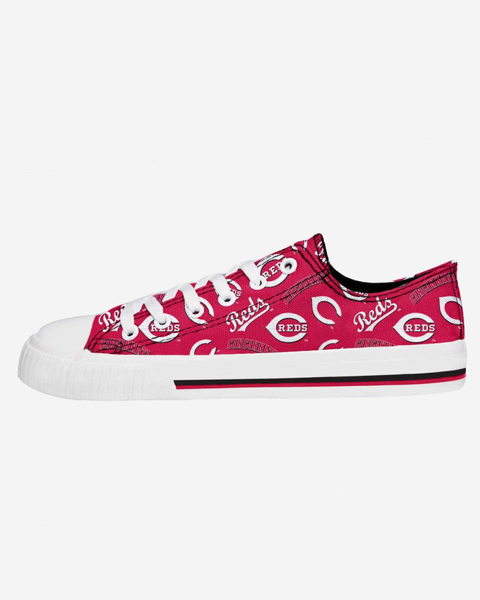 Cincinnati Reds Womens Low Top Repeat Print Canvas Shoe FOCO - FOCO.com