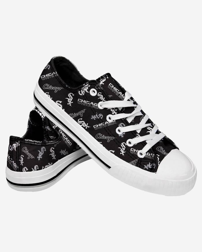 Chicago White Sox Womens Low Top Repeat Print Canvas Shoe FOCO - FOCO.com