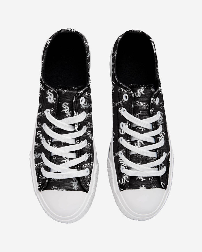 Chicago White Sox Womens Low Top Repeat Print Canvas Shoe FOCO - FOCO.com