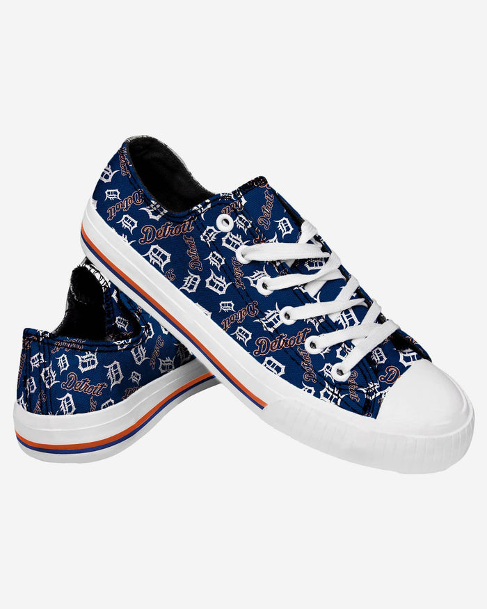 Detroit Tigers Womens Low Top Repeat Print Canvas Shoe FOCO - FOCO.com