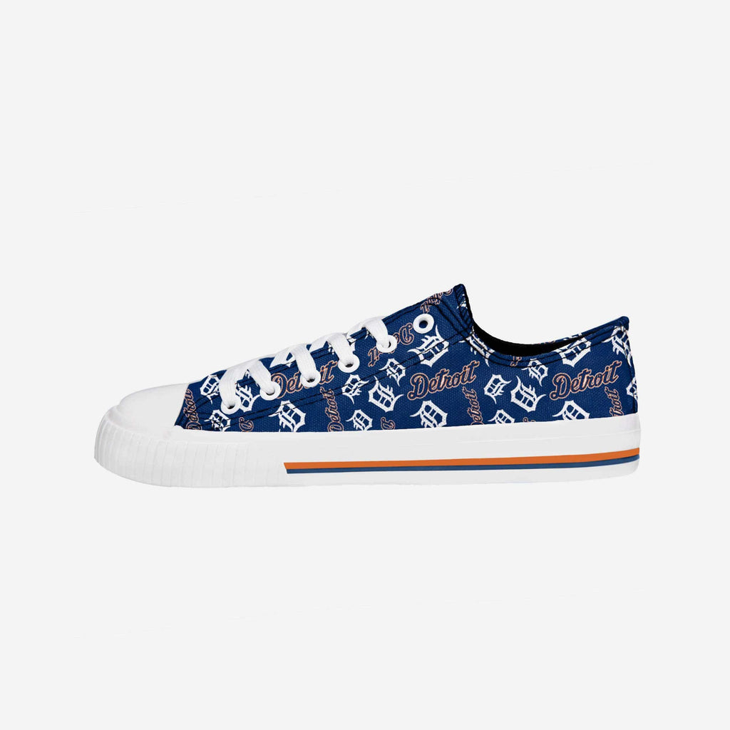 Detroit Tigers Womens Low Top Repeat Print Canvas Shoe FOCO - FOCO.com