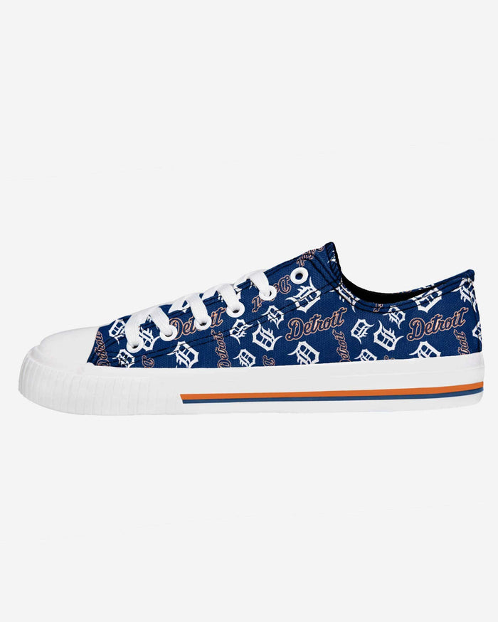 Detroit Tigers Womens Low Top Repeat Print Canvas Shoe FOCO - FOCO.com