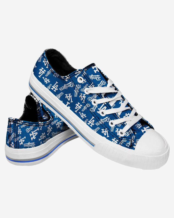 Los Angeles Dodgers Womens Low Top Repeat Print Canvas Shoe FOCO - FOCO.com