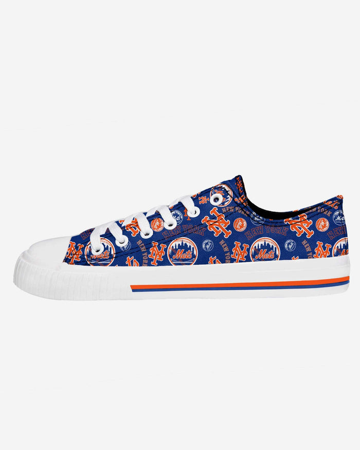 New York Mets Womens Low Top Repeat Print Canvas Shoe FOCO - FOCO.com