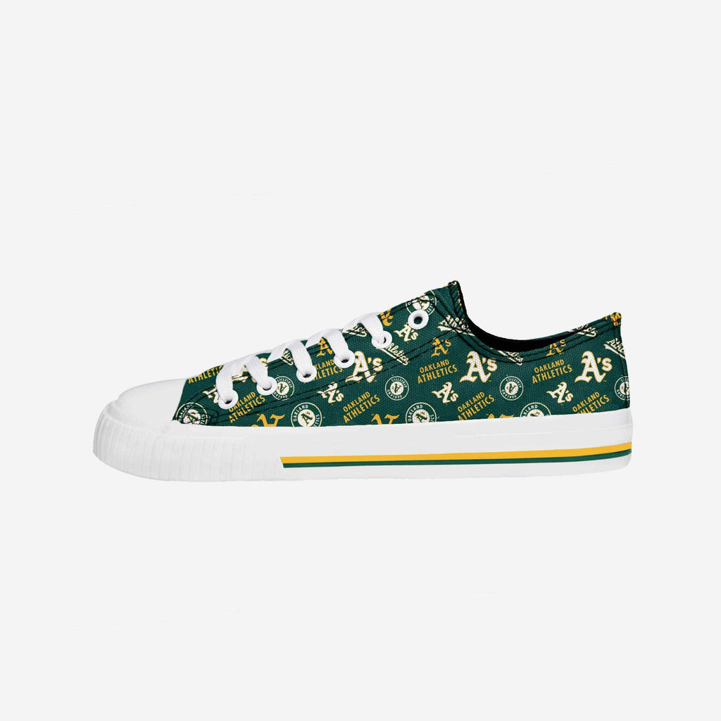 Oakland Athletics Womens Low Top Repeat Print Canvas Shoe FOCO - FOCO.com