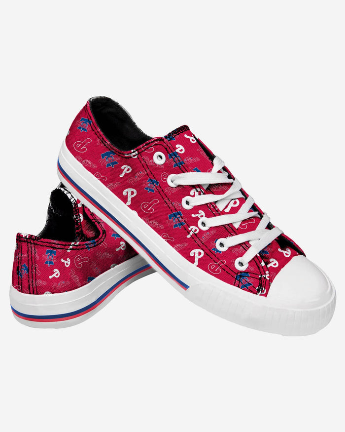 Philadelphia Phillies Womens Low Top Repeat Print Canvas Shoe FOCO - FOCO.com