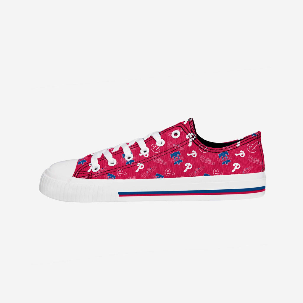 Philadelphia Phillies Womens Low Top Repeat Print Canvas Shoe FOCO - FOCO.com