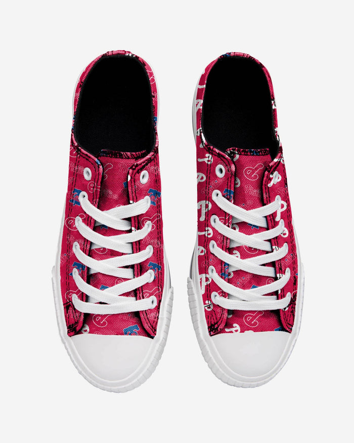 Philadelphia Phillies Womens Low Top Repeat Print Canvas Shoe FOCO - FOCO.com