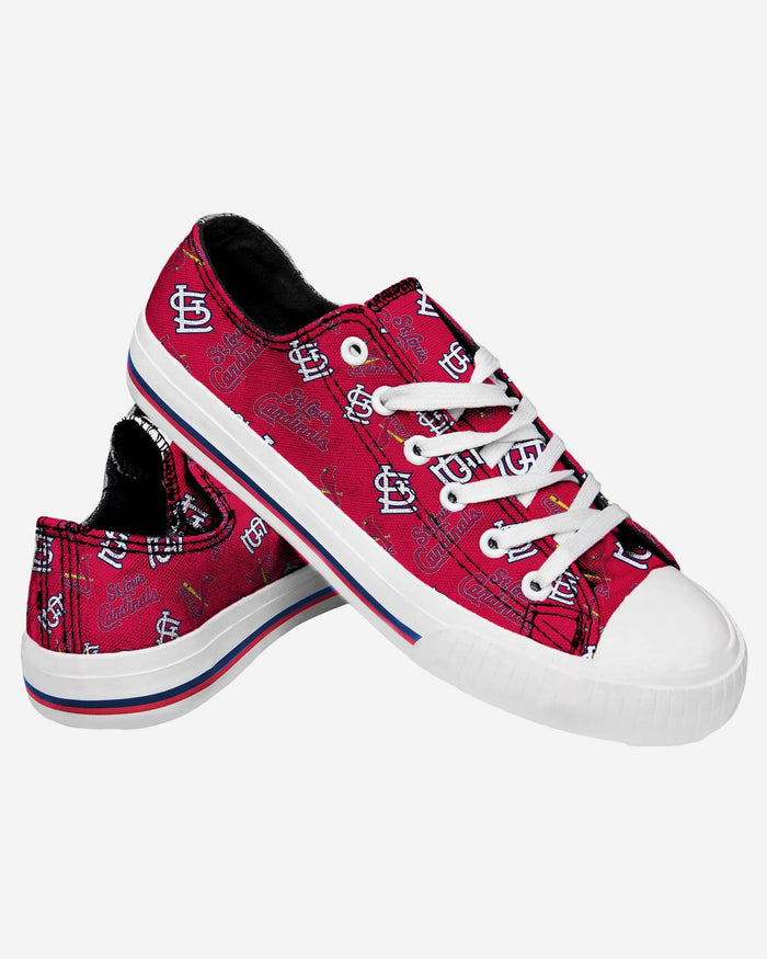 St Louis Cardinals Womens Low Top Repeat Print Canvas Shoe FOCO - FOCO.com