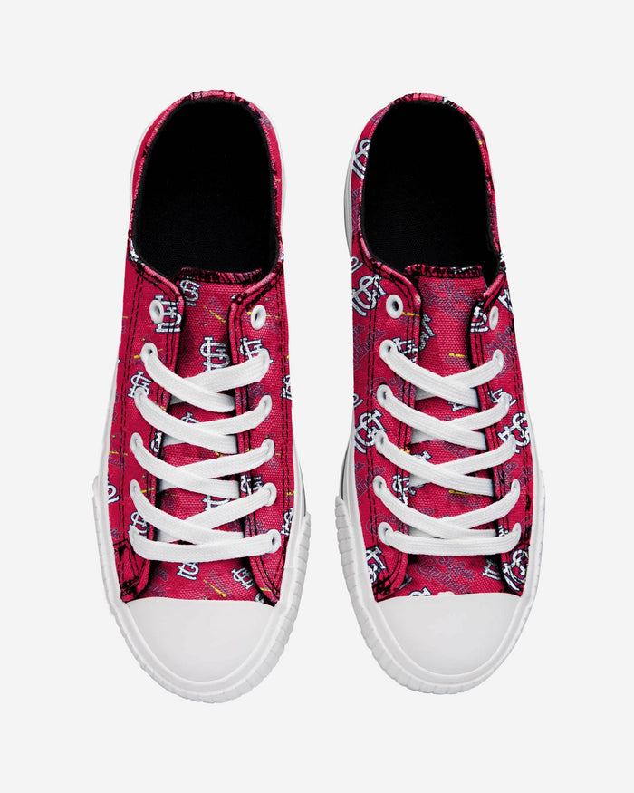 St Louis Cardinals Womens Low Top Repeat Print Canvas Shoe FOCO - FOCO.com