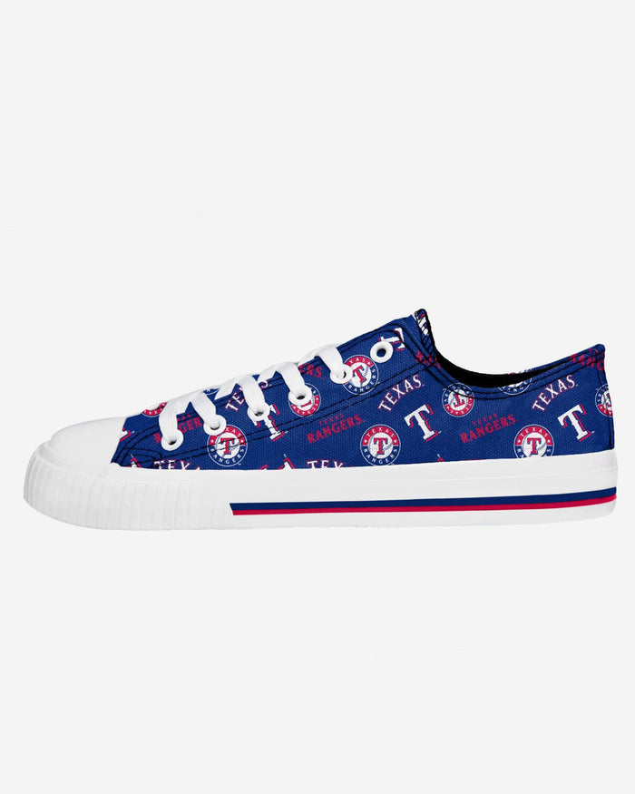 Texas Rangers Womens Low Top Repeat Print Canvas Shoe FOCO - FOCO.com