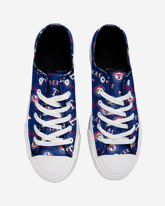 Texas Rangers Womens Low Top Repeat Print Canvas Shoe FOCO - FOCO.com