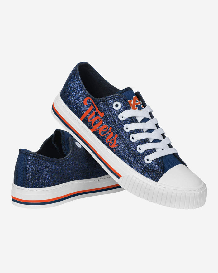 Auburn Tigers Womens Color Glitter Low Top Canvas Shoes FOCO - FOCO.com