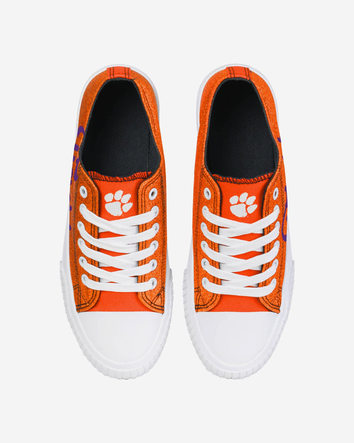 Clemson Tigers Womens Color Glitter Low Top Canvas Shoes FOCO - FOCO.com