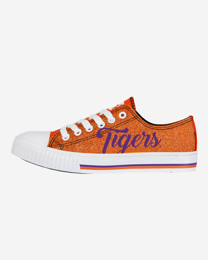 Clemson Tigers Womens Color Glitter Low Top Canvas Shoes FOCO 6 - FOCO.com