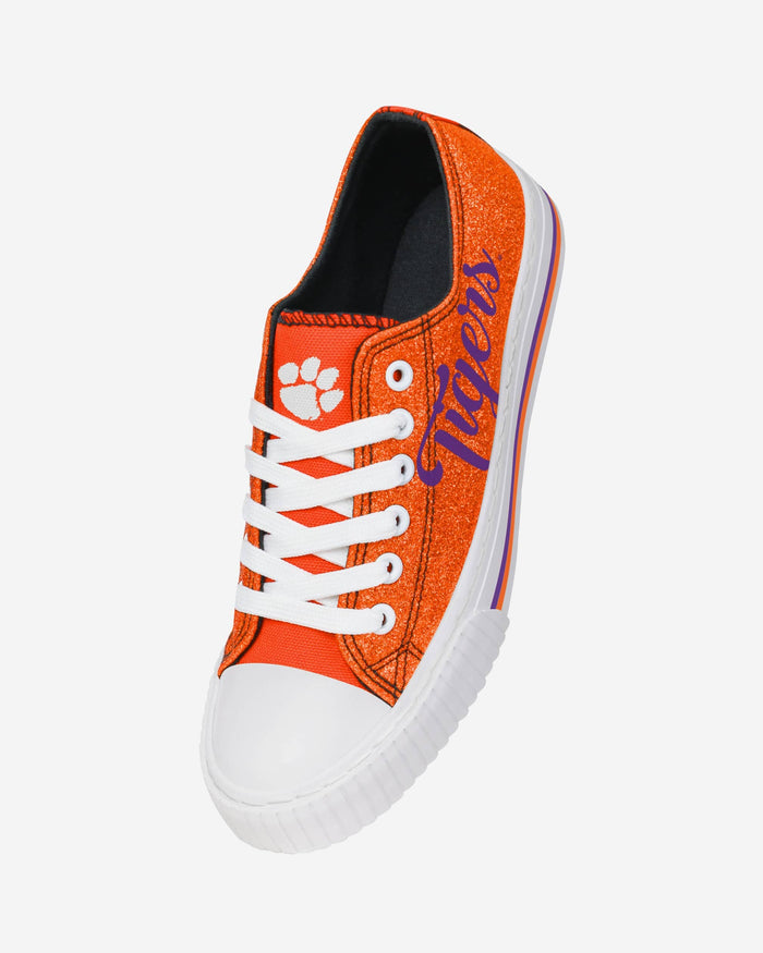 Clemson Tigers Womens Color Glitter Low Top Canvas Shoes FOCO - FOCO.com