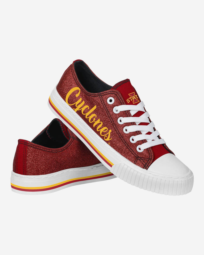 Iowa State Cyclones Womens Color Glitter Low Top Canvas Shoes FOCO - FOCO.com