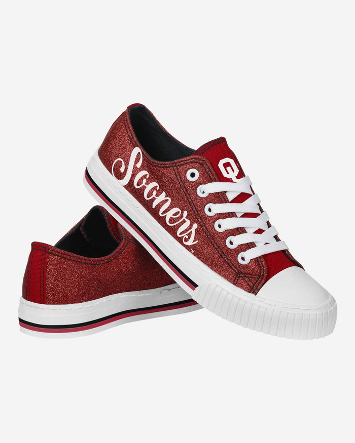 Oklahoma Sooners Womens Color Glitter Low Top Canvas Shoes FOCO - FOCO.com