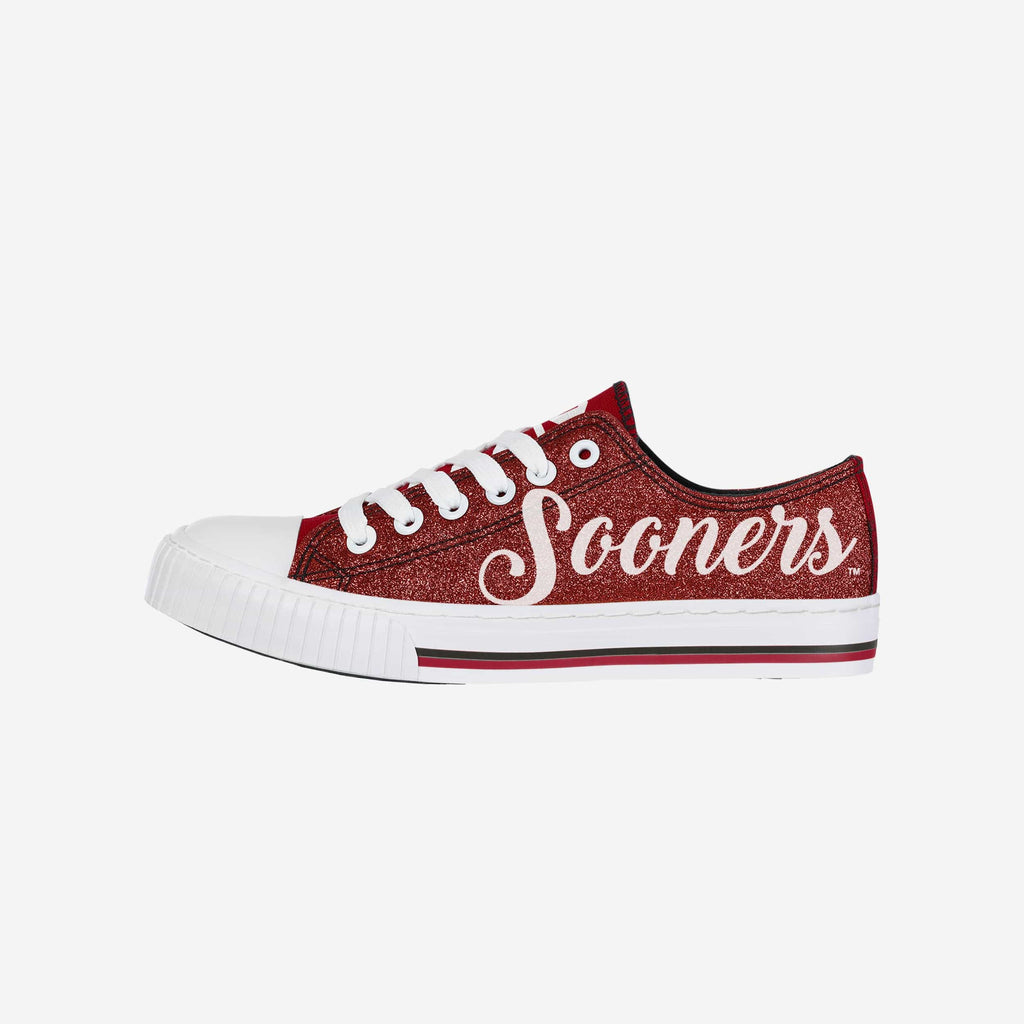 Oklahoma Sooners Womens Color Glitter Low Top Canvas Shoes FOCO 6 - FOCO.com