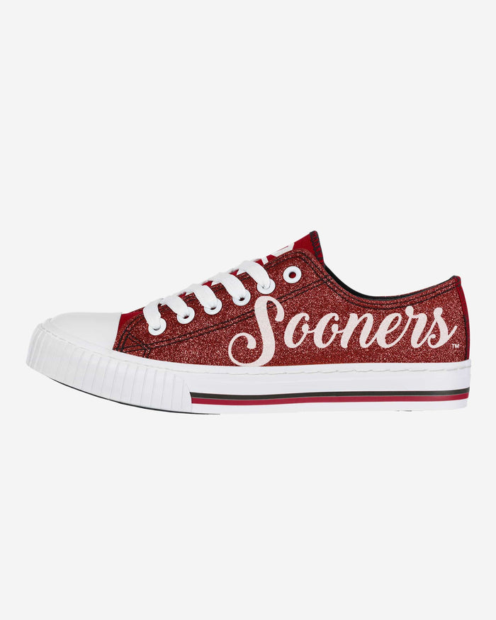 Oklahoma Sooners Womens Color Glitter Low Top Canvas Shoes FOCO 6 - FOCO.com