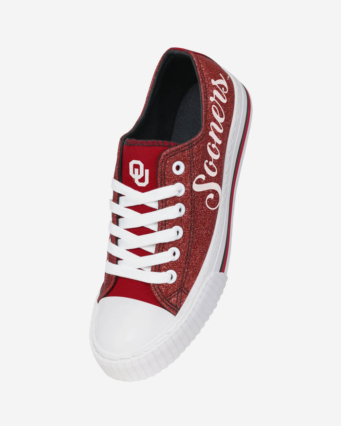 Oklahoma Sooners Womens Color Glitter Low Top Canvas Shoes FOCO - FOCO.com