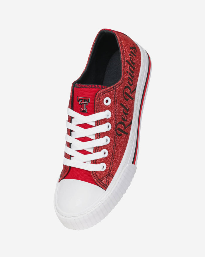 Texas Tech Red Raiders Womens Color Glitter Low Top Canvas Shoes FOCO - FOCO.com