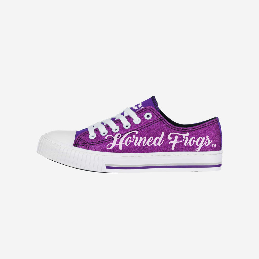 TCU Horned Frogs Womens Color Glitter Low Top Canvas Shoes FOCO 6 - FOCO.com