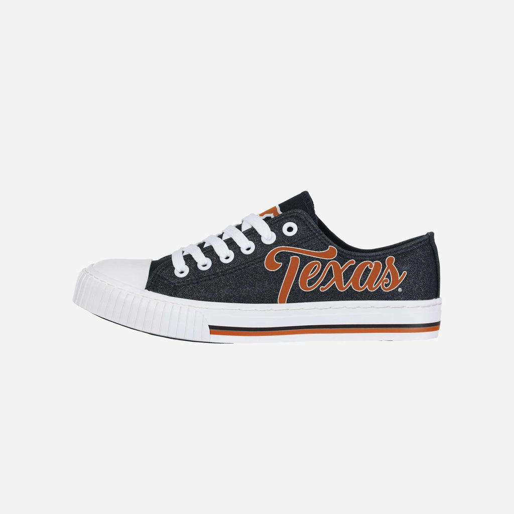 Texas Longhorns Womens Color Glitter Low Top Canvas Shoes FOCO 6 - FOCO.com