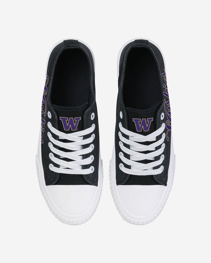 Washington Huskies Womens Color Glitter Low Top Canvas Shoes FOCO - FOCO.com