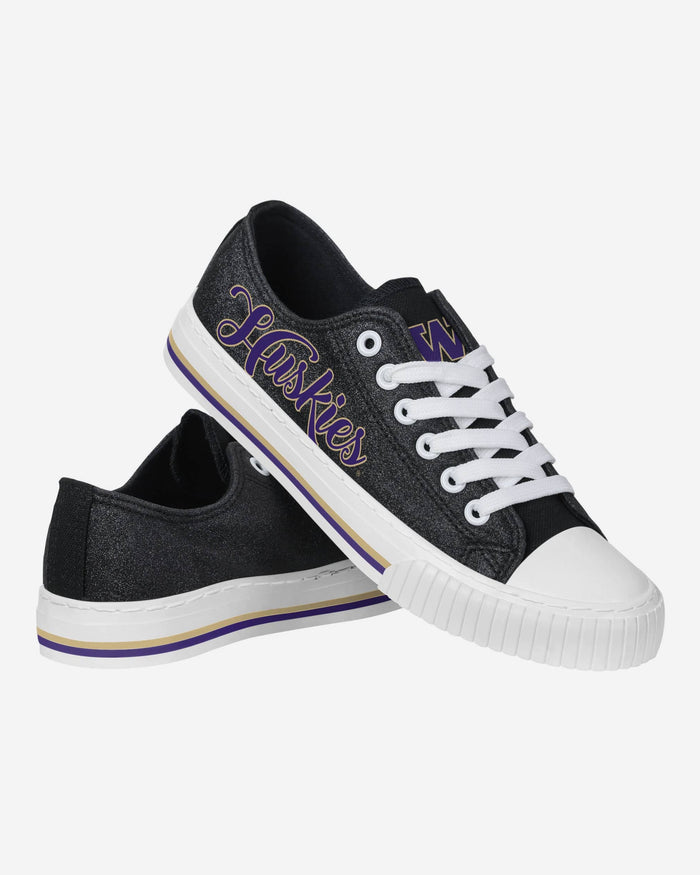 Washington Huskies Womens Color Glitter Low Top Canvas Shoes FOCO - FOCO.com