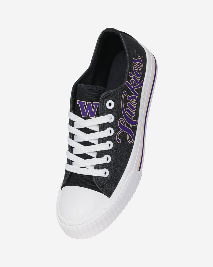 Washington Huskies Womens Color Glitter Low Top Canvas Shoes FOCO - FOCO.com