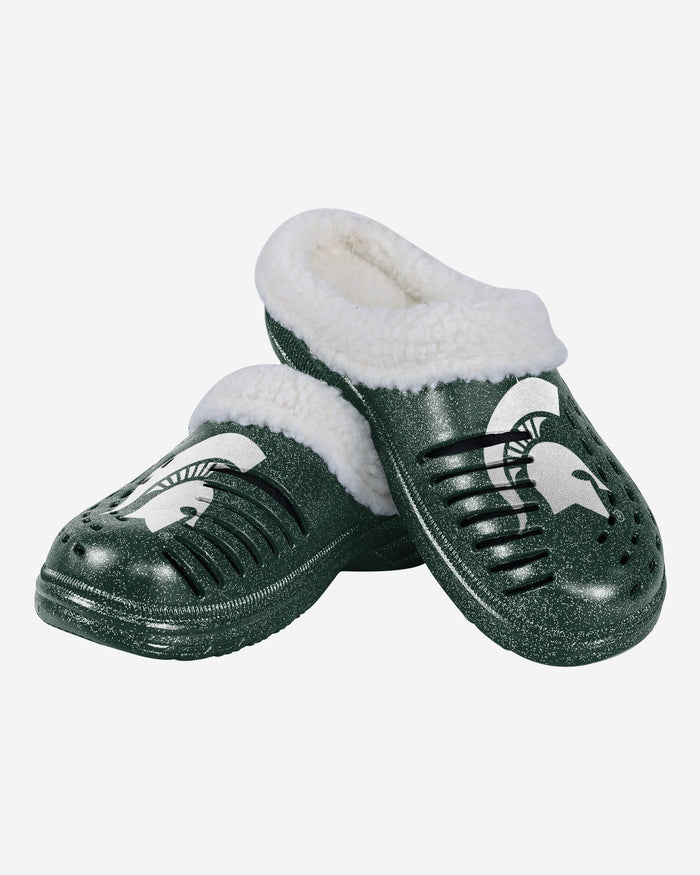 Michigan State Spartans Womens Sherpa Lined Glitter Clog FOCO - FOCO.com