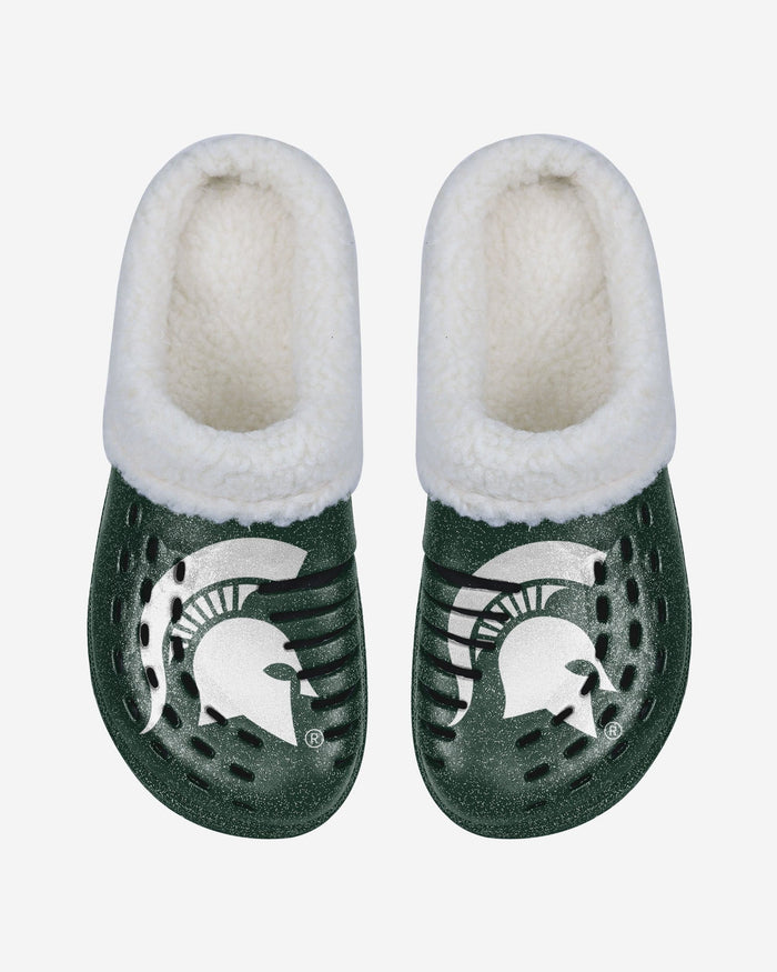 Michigan State Spartans Womens Sherpa Lined Glitter Clog FOCO - FOCO.com