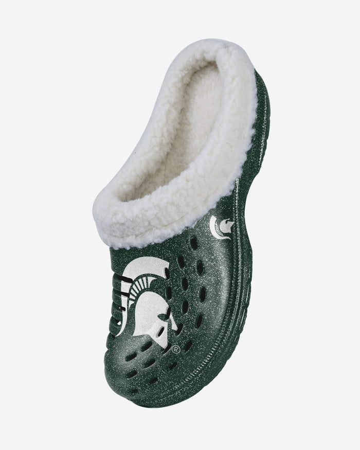 Michigan State Spartans Womens Sherpa Lined Glitter Clog FOCO - FOCO.com