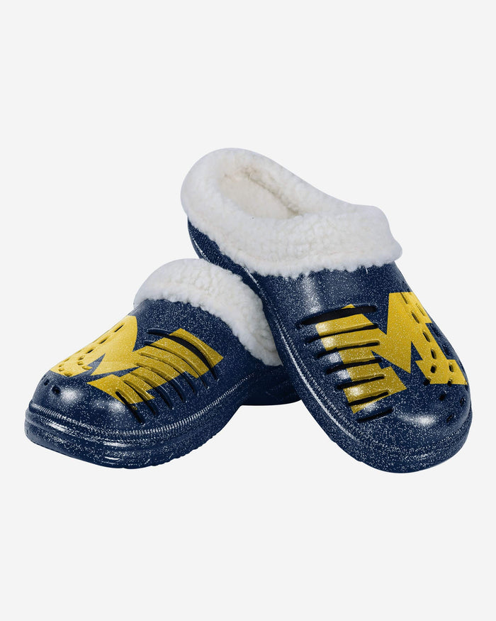 Michigan Wolverines Womens Sherpa Lined Glitter Clog FOCO - FOCO.com