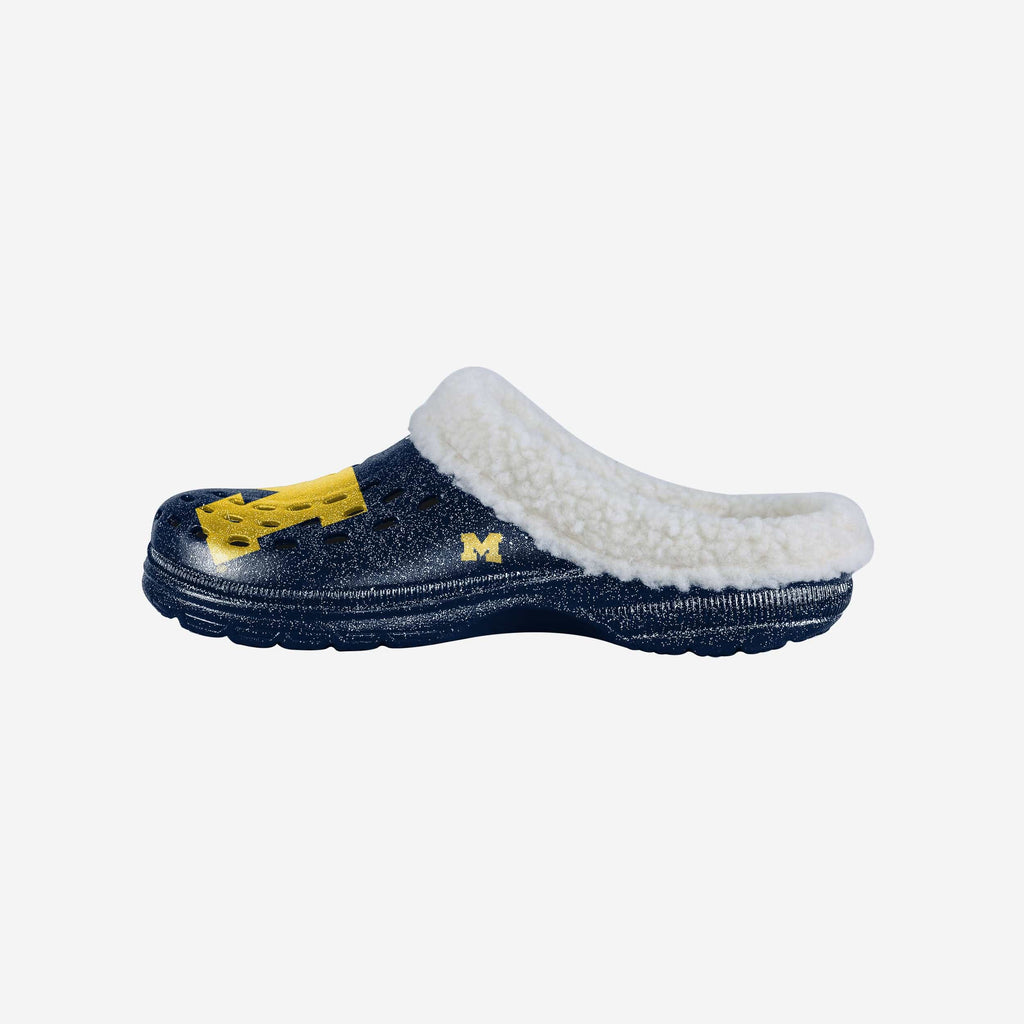 Michigan Wolverines Womens Sherpa Lined Glitter Clog FOCO S - FOCO.com