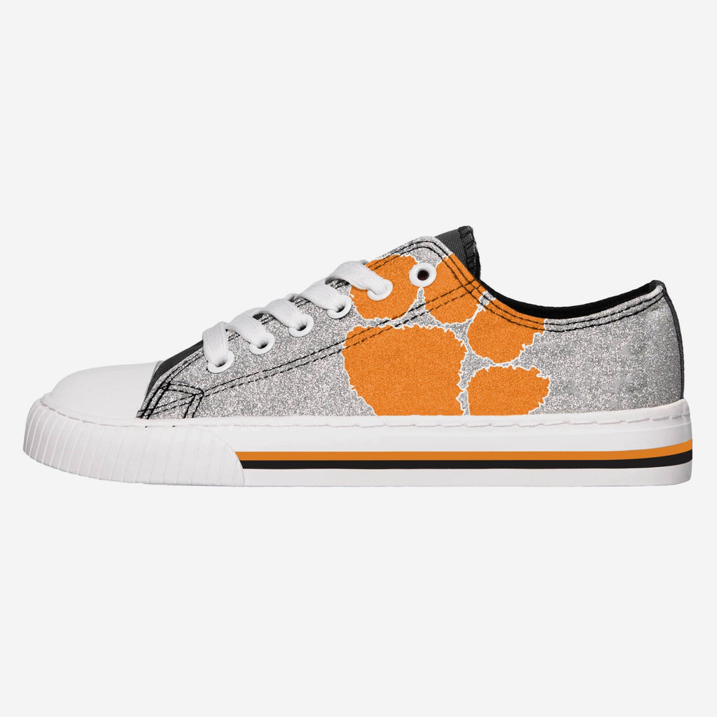 Clemson Tigers Womens Glitter Low Top Canvas Shoe FOCO 6 - FOCO.com