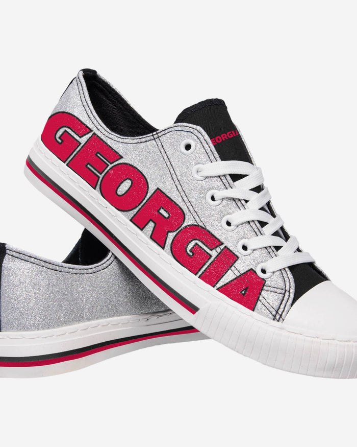 Georgia Bulldogs Womens Glitter Low Top Canvas Shoe FOCO - FOCO.com