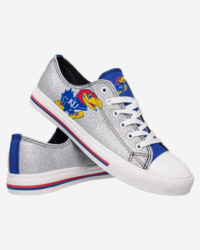 Kansas Jayhawks Womens Glitter Low Top Canvas Shoe FOCO - FOCO.com