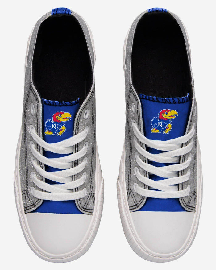 Kansas Jayhawks Womens Glitter Low Top Canvas Shoe FOCO - FOCO.com