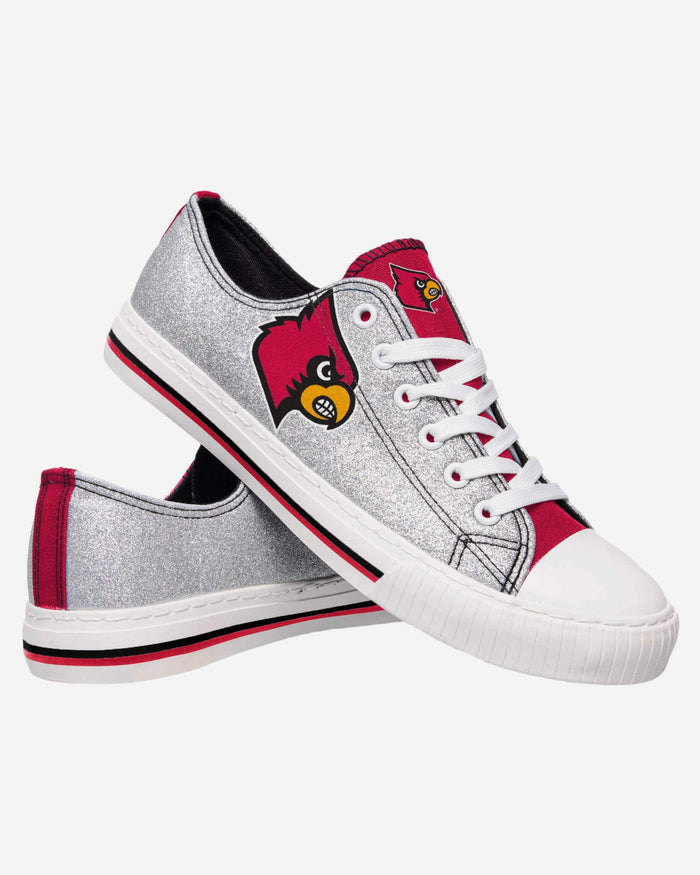 Louisville Cardinals Womens Glitter Low Top Canvas Shoe FOCO - FOCO.com