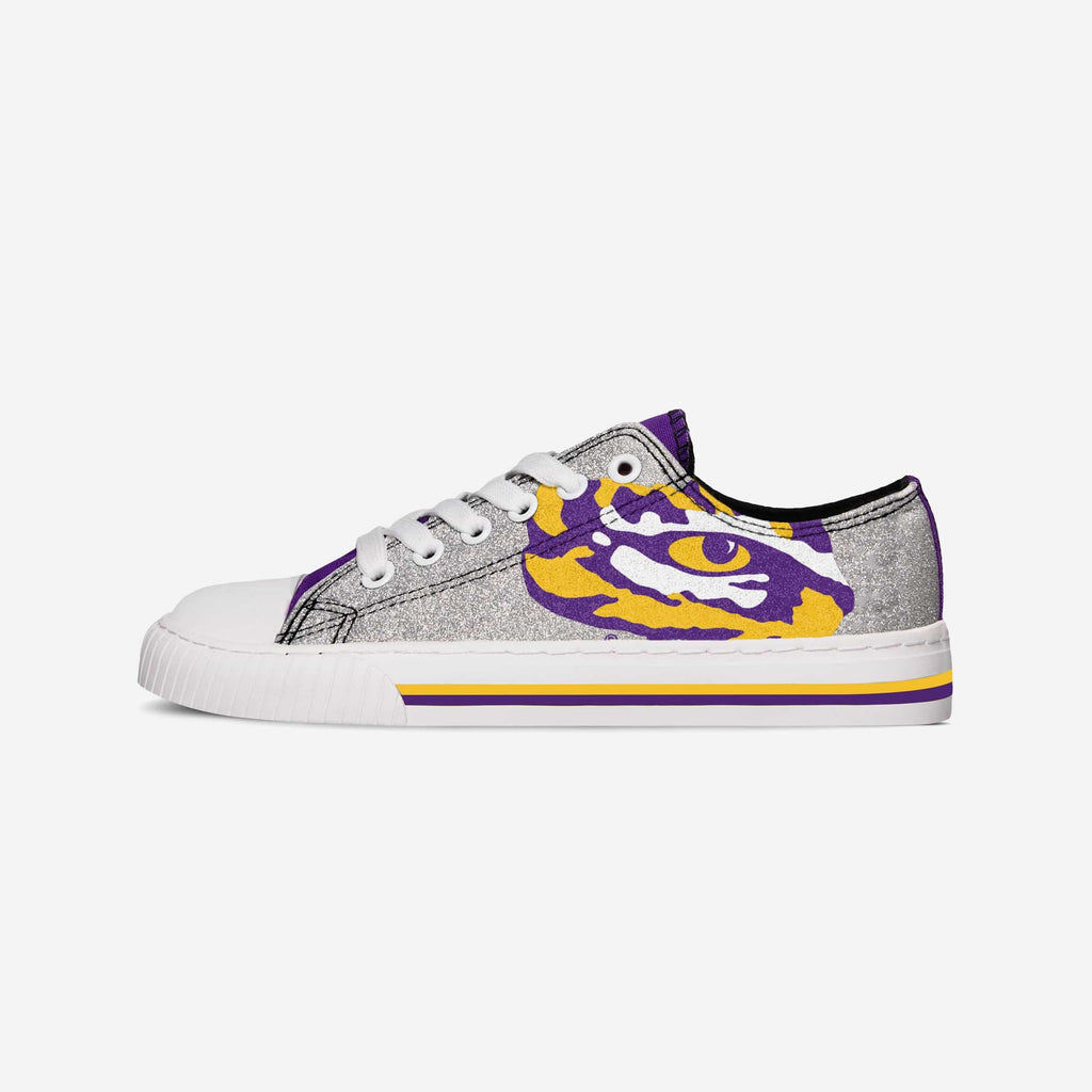 LSU Tigers Womens Glitter Low Top Canvas Shoe FOCO - FOCO.com