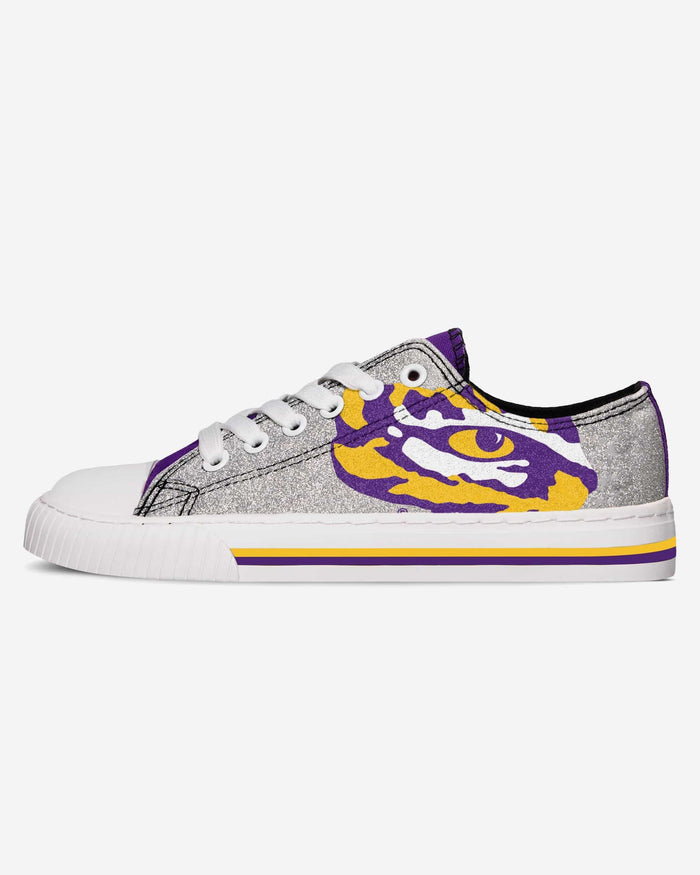 LSU Tigers Womens Glitter Low Top Canvas Shoe FOCO - FOCO.com