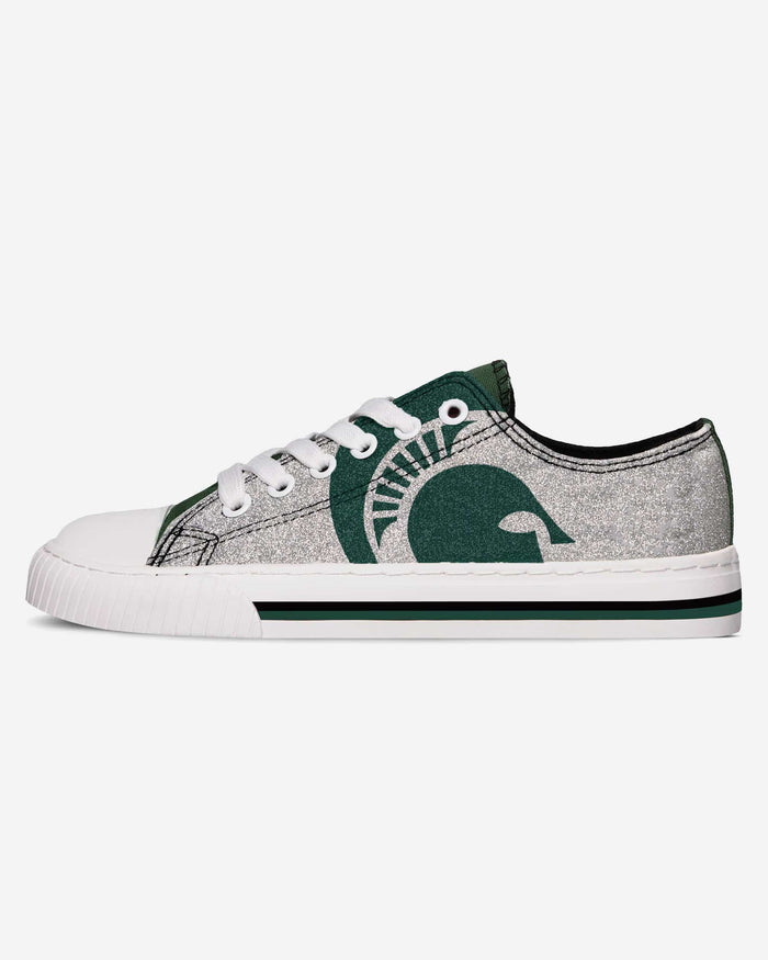 Michigan State Spartans Womens Glitter Low Top Canvas Shoe FOCO - FOCO.com